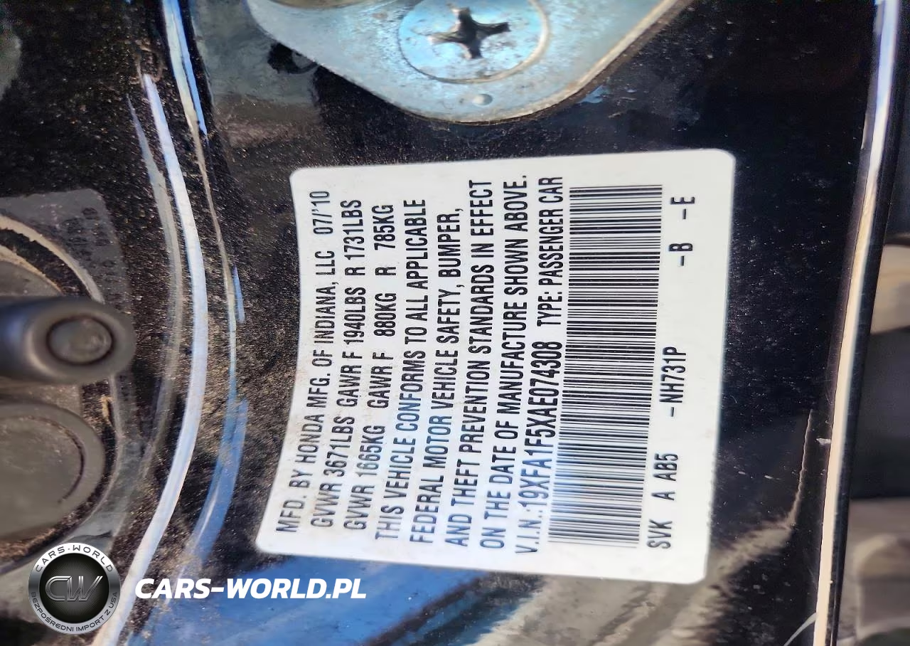 2010 Honda Civic Lx VIN:19XFA1F5XAE074308 - 13