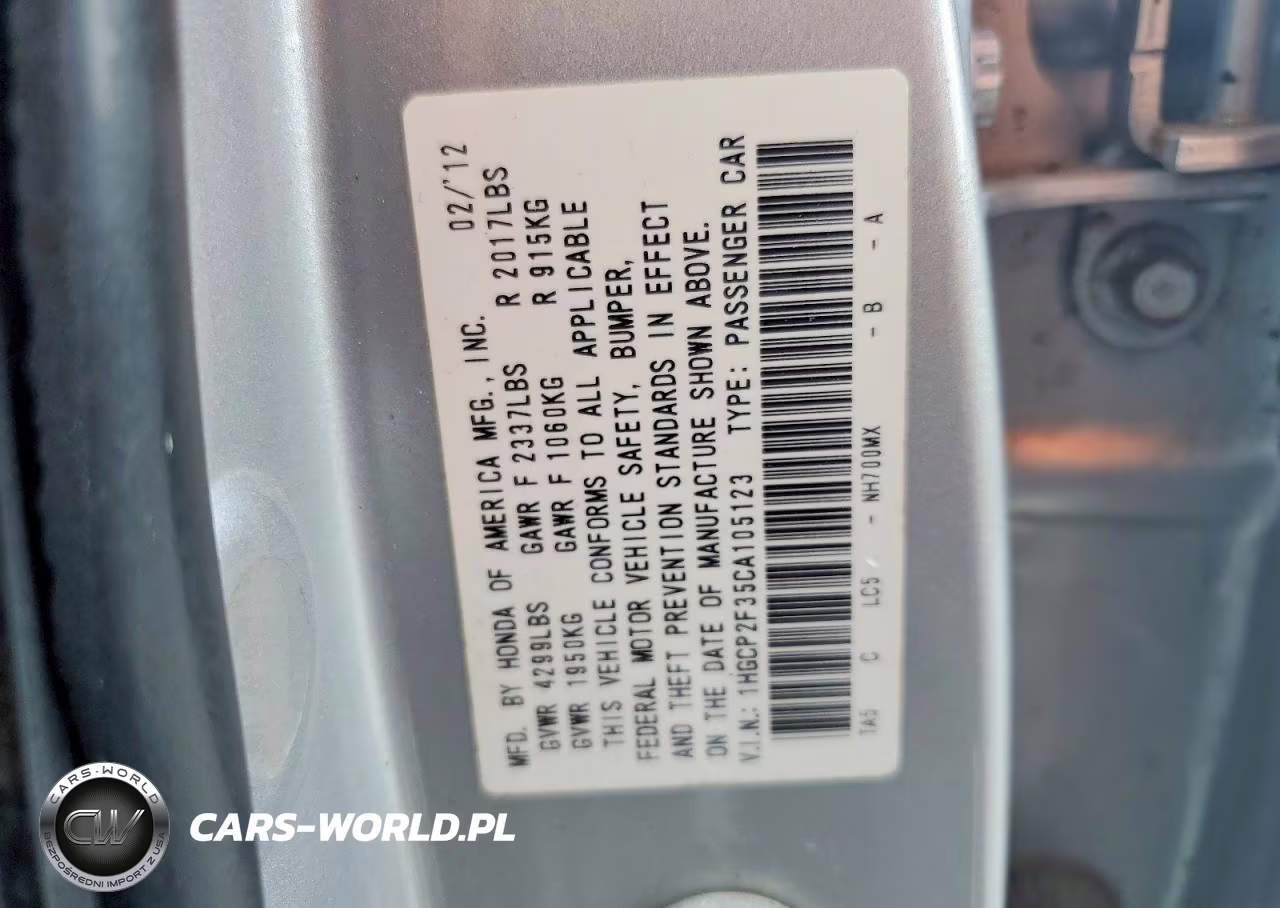 2012 Honda Accord Lx VIN:1HGCP2F35CA105123 - 13