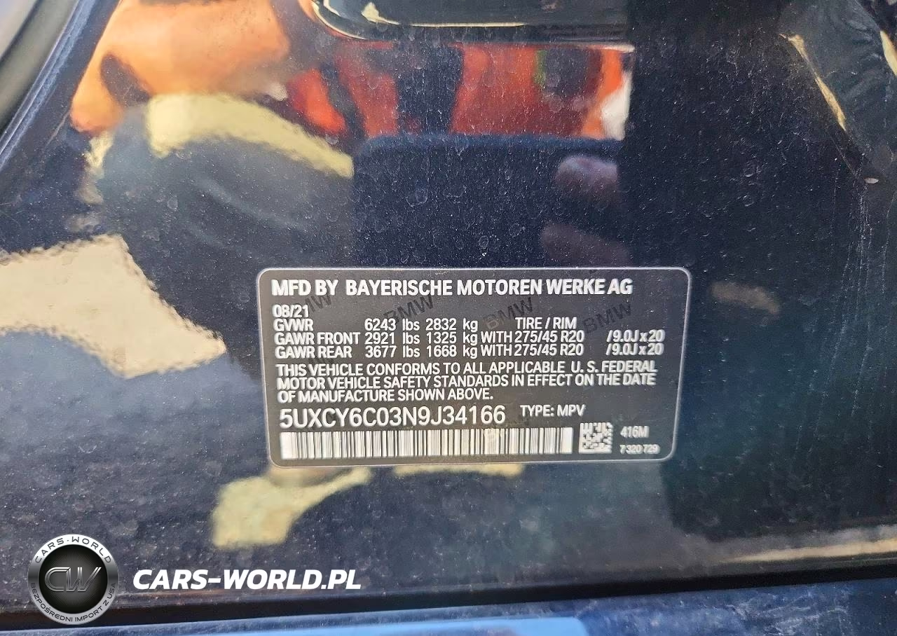 2022 BMW X6 xDrive40I VIN:5UXCY6C03N9J34166 - 13