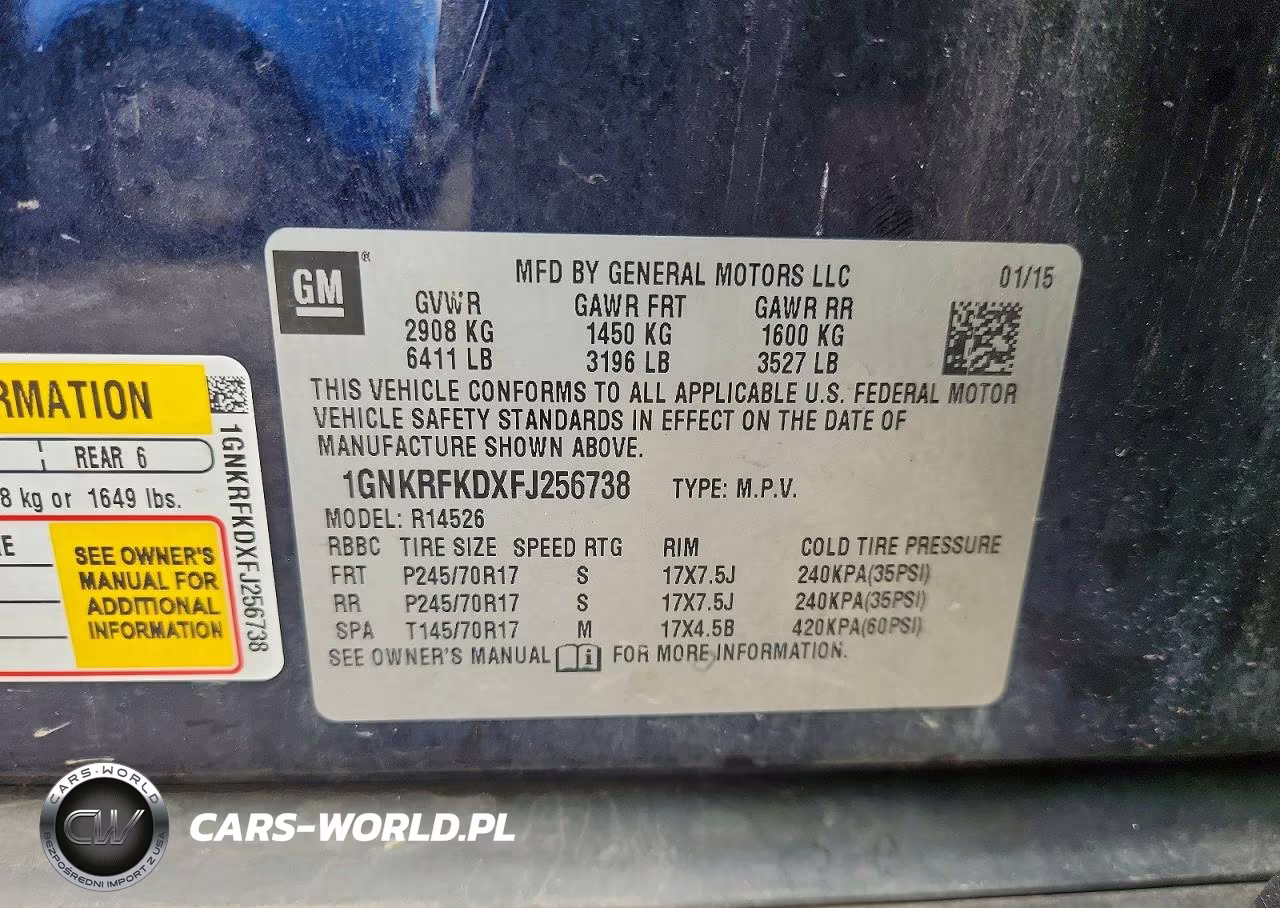 2015 Chevrolet Traverse Ls VIN:1GNKRFKDXFJ256738 - 12