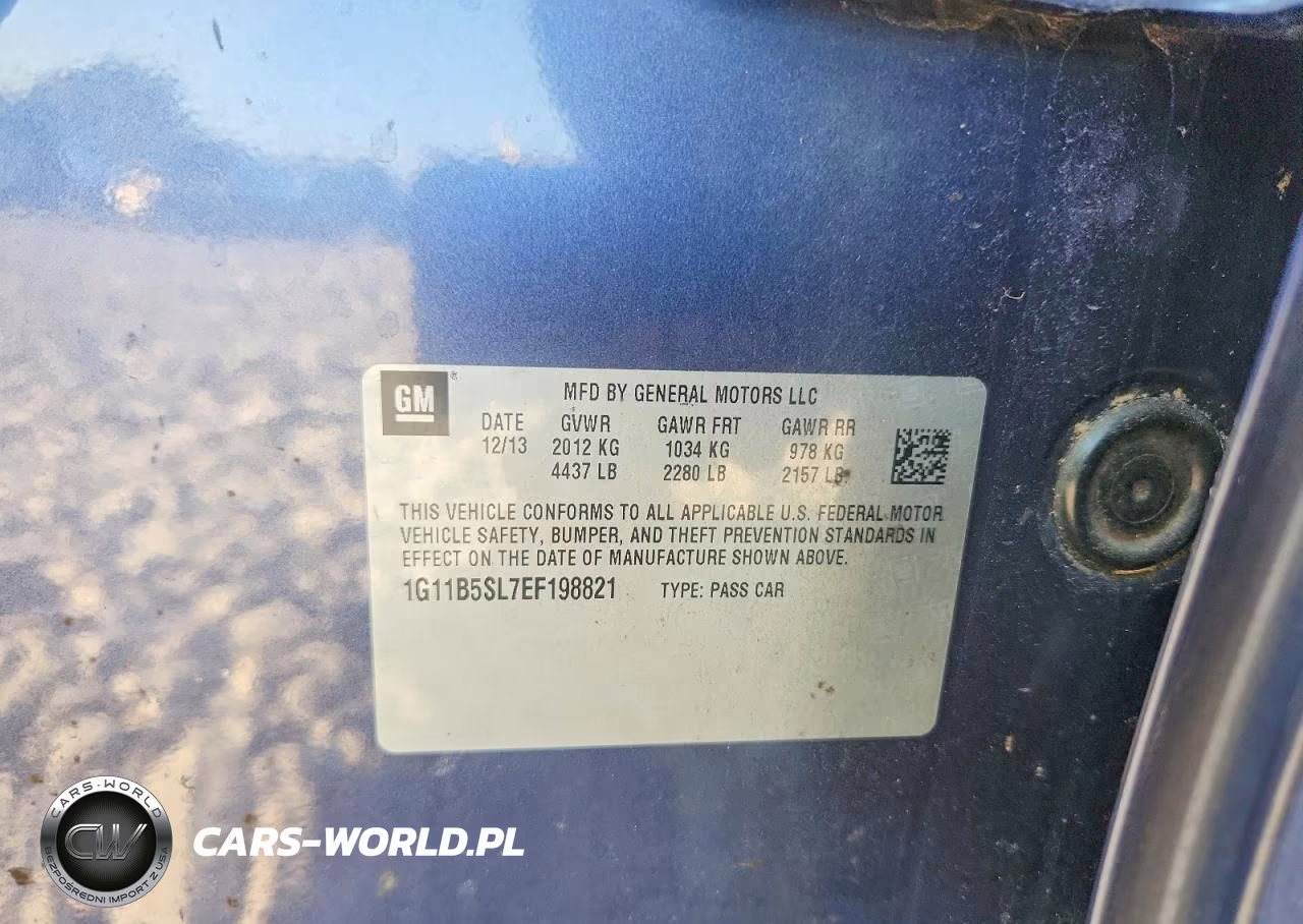 2014 Chevrolet Malibu Ls VIN:1G11B5SL7EF198821 - 12