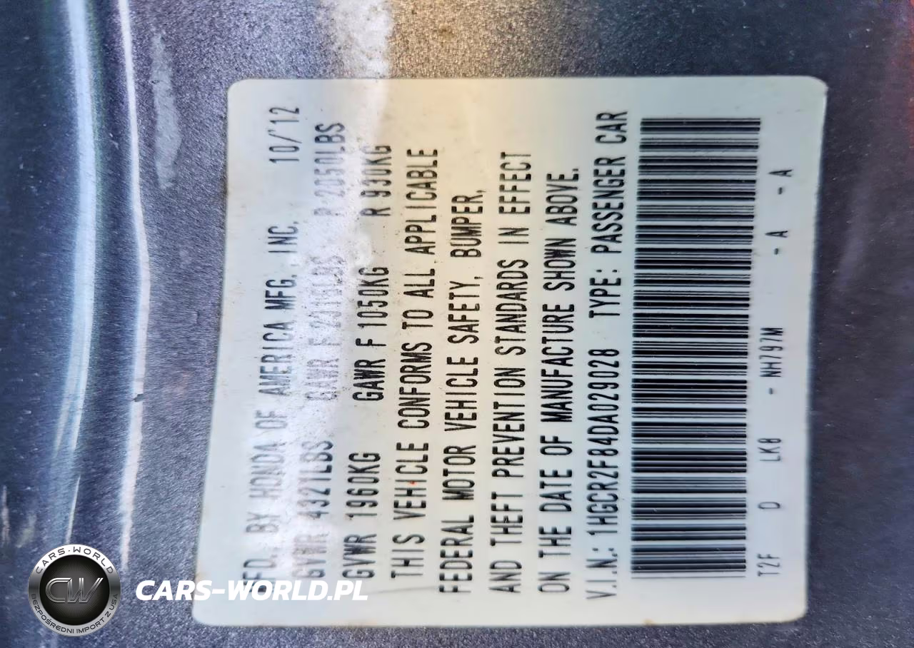 2013 Honda Accord Exl VIN:1HGCR2F84DA029028 - 12