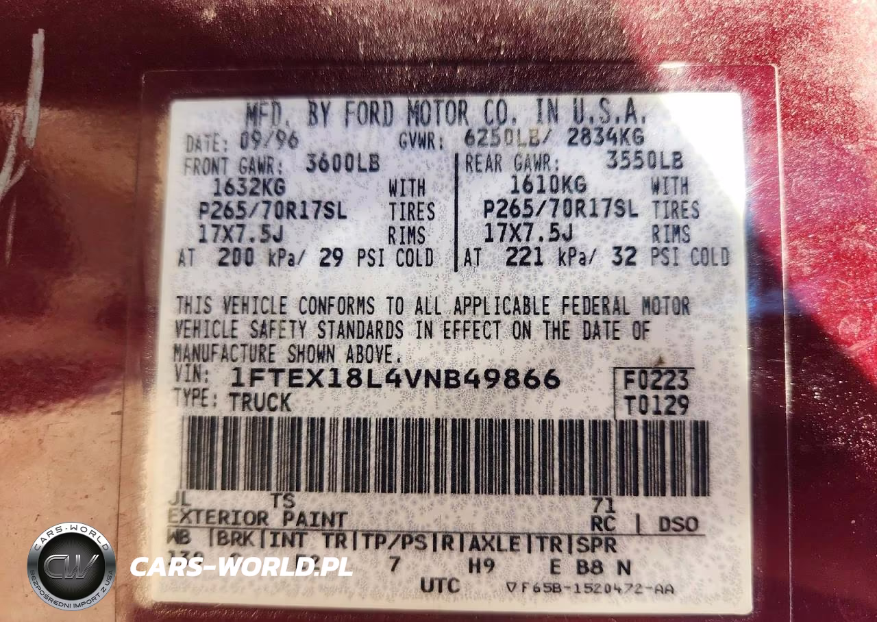 1997 Ford F150 VIN:1FTEX18L4VNB49866 - 12