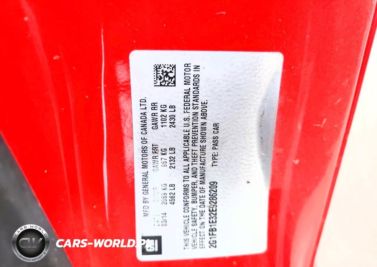 2014 Chevrolet Camaro Lt VIN:2G1FB1E32E9286209 - 12