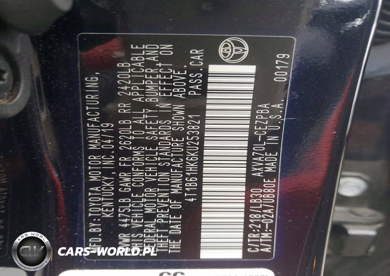 2019 Toyota Camry Xse VIN:4T1B61HK6KU253821 - 12
