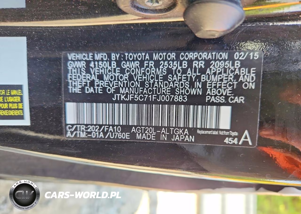2015 Scion Tc Base VIN:JTKJF5C71FJ007883 - 13