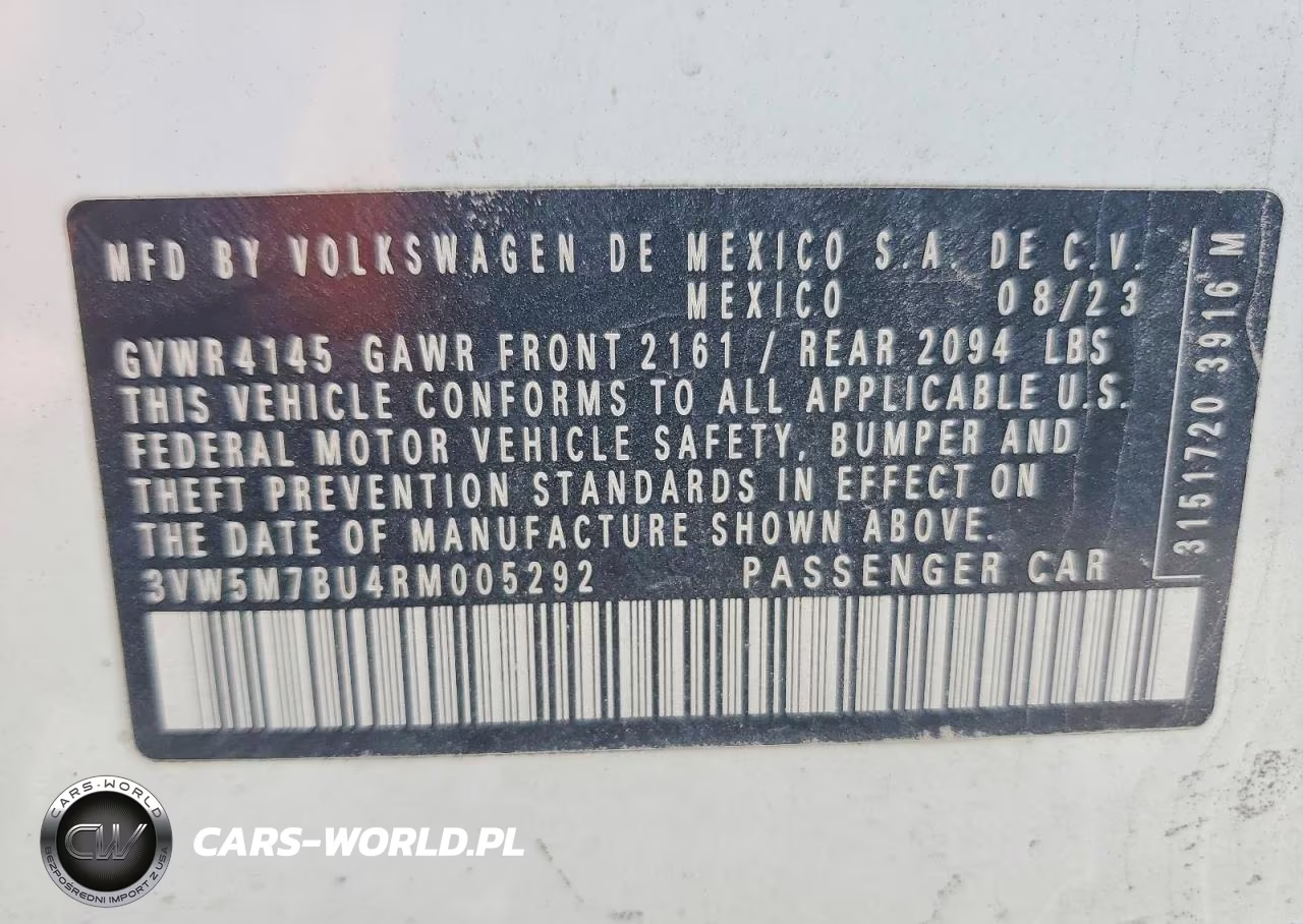 2024 Volkswagen Jetta S VIN:3VW5M7BU4RM005292 - 13