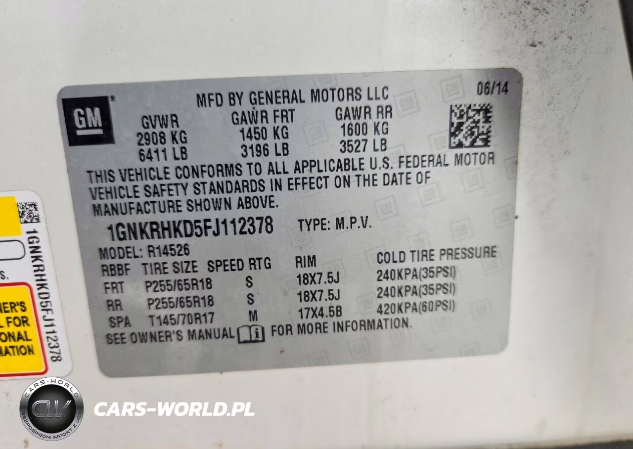 2015 Chevrolet Traverse Lt VIN:1GNKRHKD5FJ112378 - 14