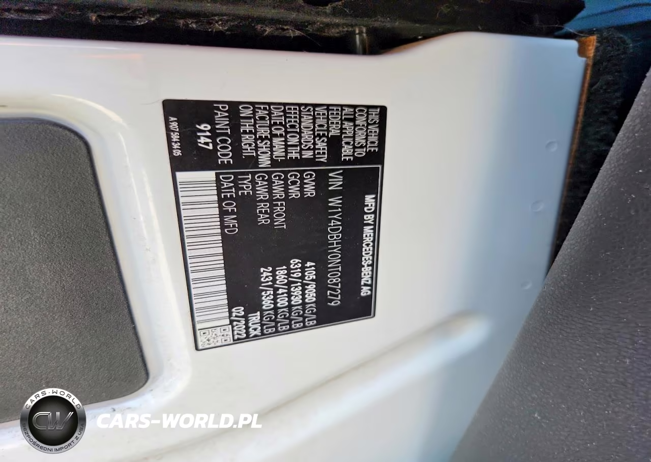 2022 Mercedes-Benz Sprinter 2500 VIN:W1Y4DBHY0NT087279 - 12