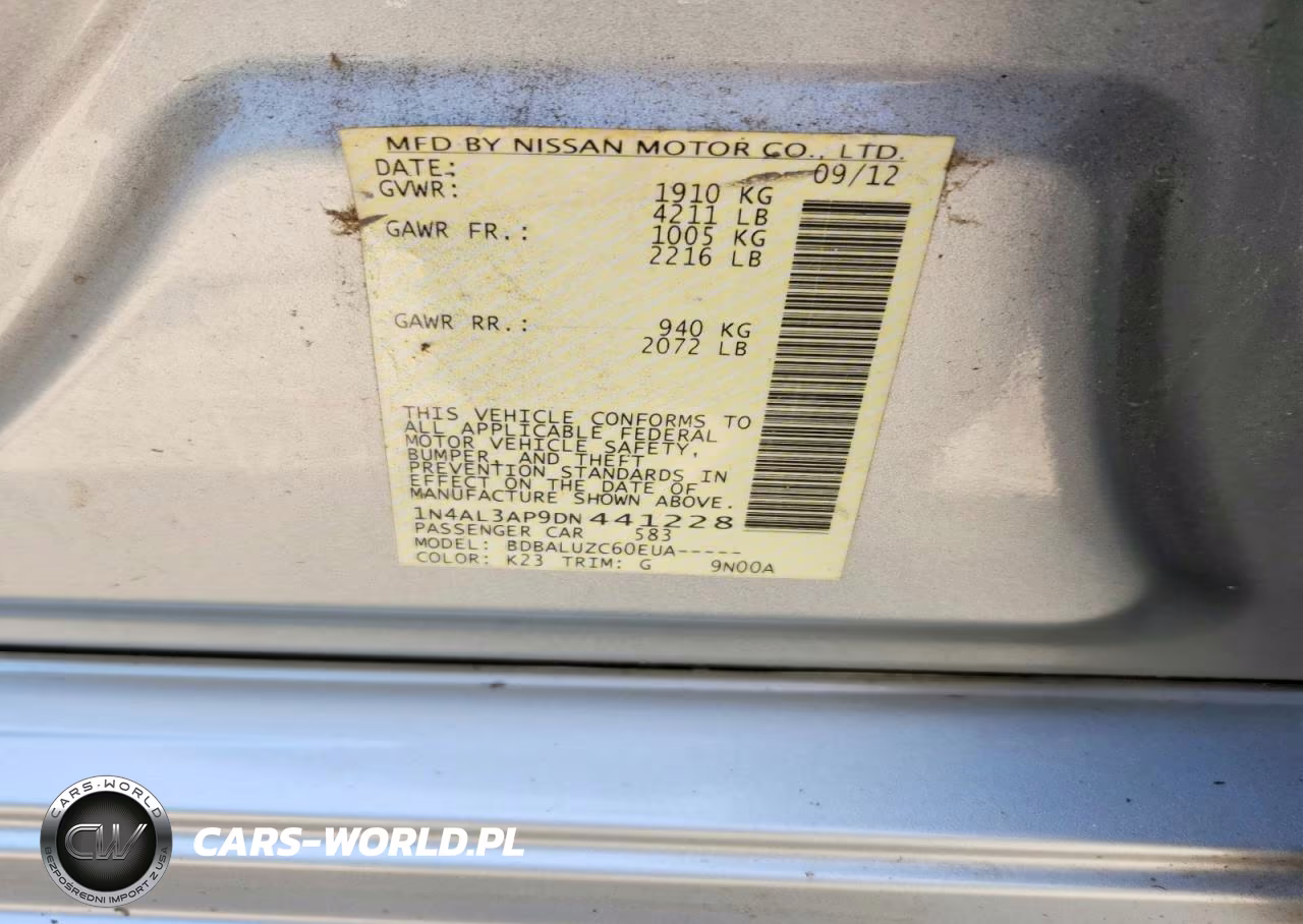 2013 Nissan Altima 2.5 VIN:1N4AL3AP9DN441228 - 12