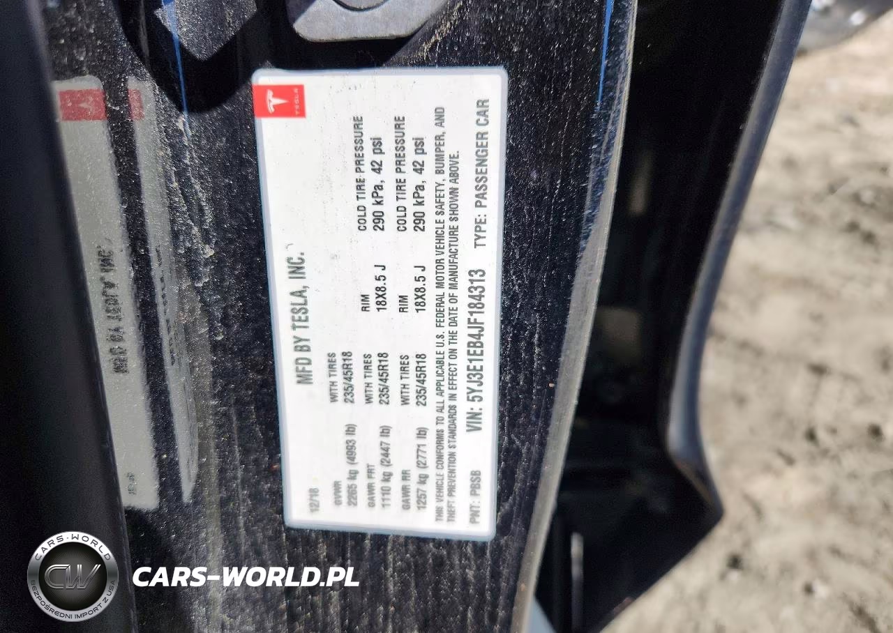 2018 Tesla Model 3 VIN:5YJ3E1EB4JF184313 - 13