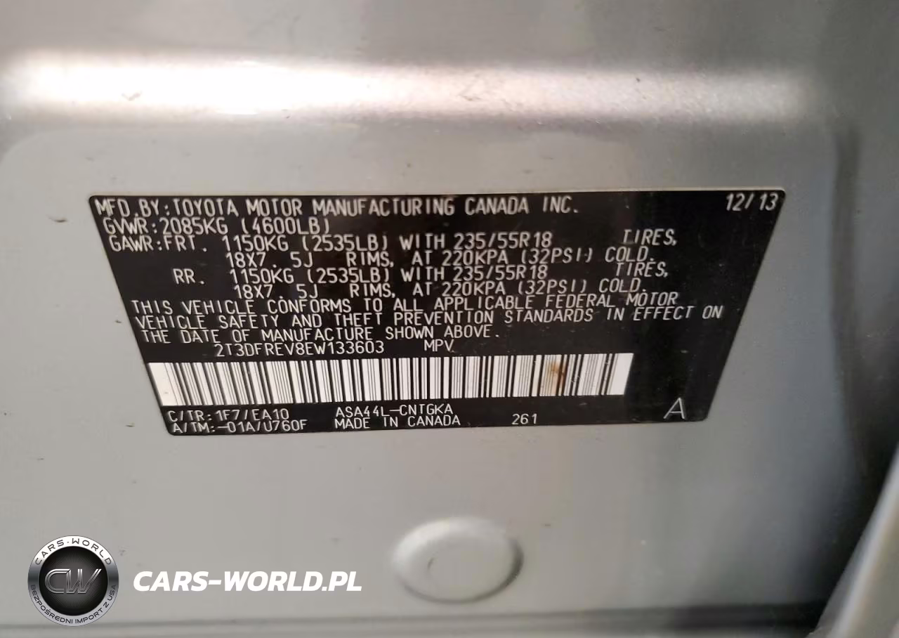 2014 Toyota Rav4 Limited VIN:2T3DFREV8EW133603 - 13