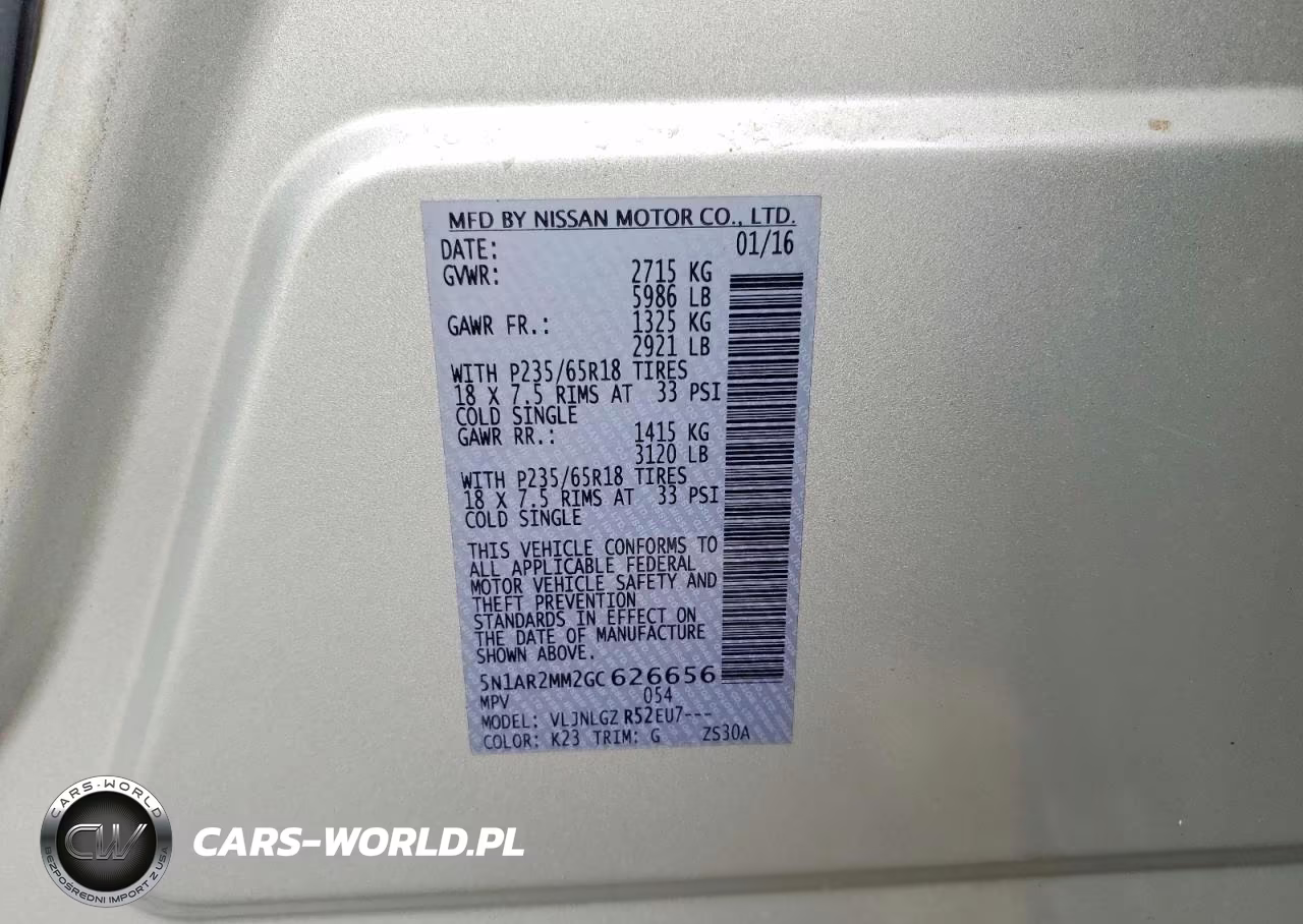 2016 Nissan Pathfinder Sl VIN:5N1AR2MM2GC626656 - 14