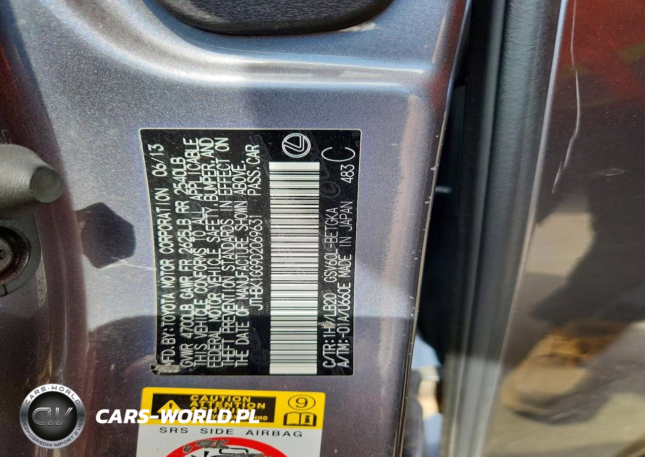 2013 Lexus Es 350 VIN:JTHBK1GG9D2069631 - 12