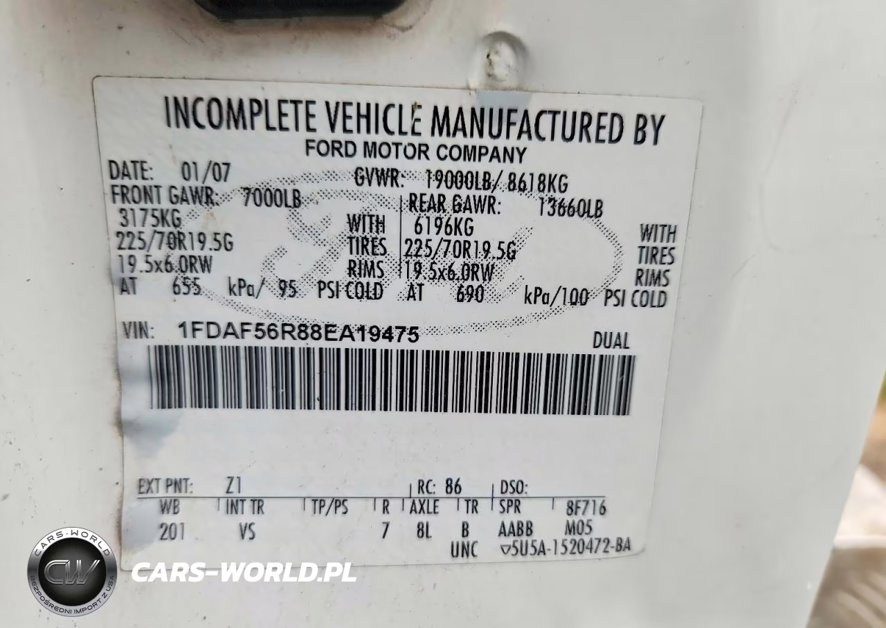 2008 Ford F550 Super Duty VIN:1FDAF56R88EA19475 - 12
