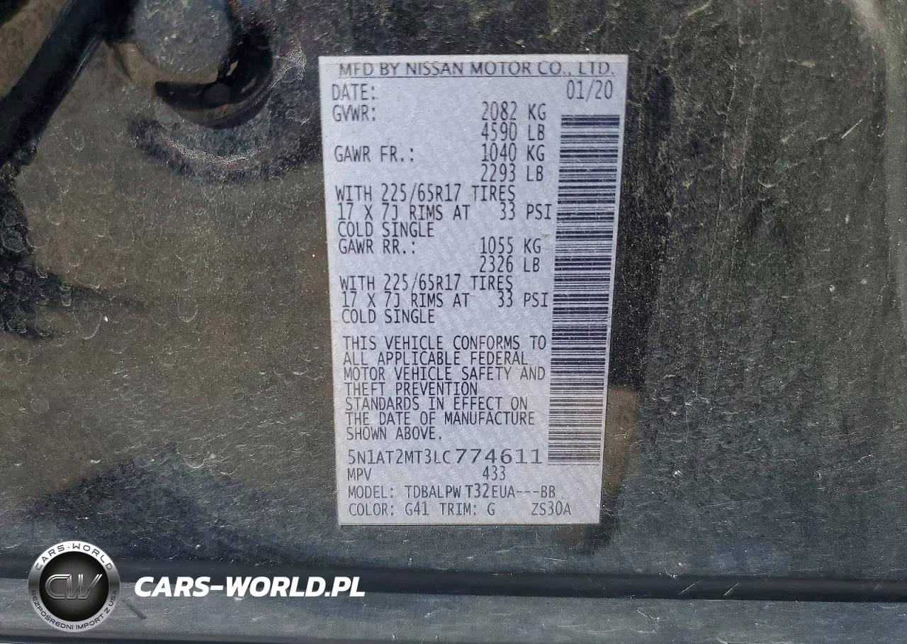 2020 Nissan Rogue S VIN:5N1AT2MT3LC774611 - 14