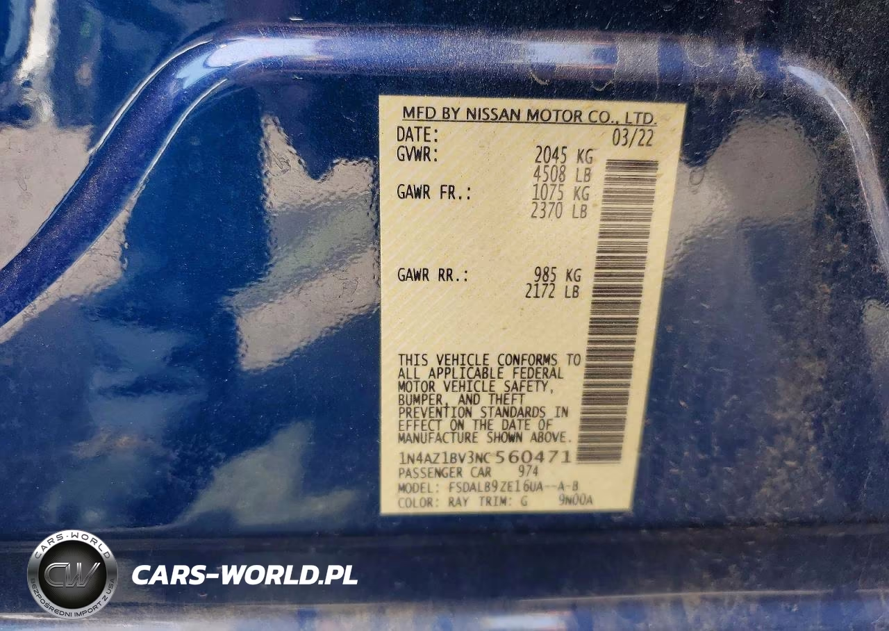 2022 Nissan Leaf S VIN:1N4AZ1BV3NC560471 - 12