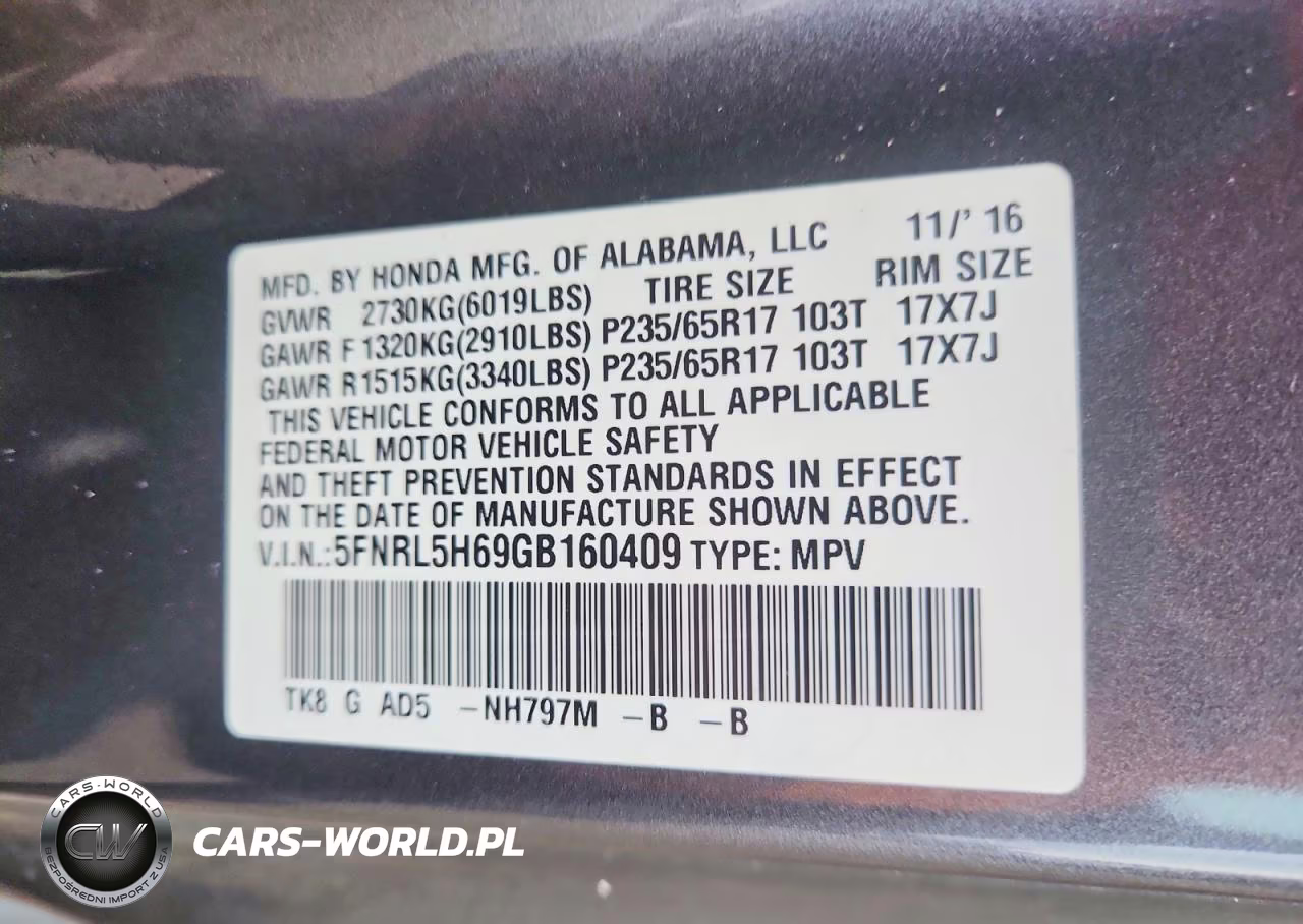 2016 Honda Odyssey Exl VIN:5FNRL5H69GB160409 - 13