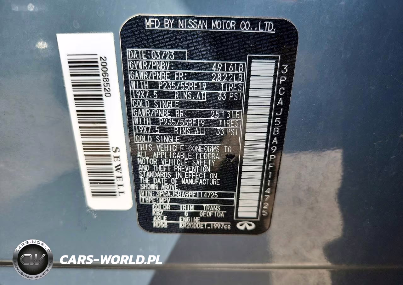 2023 Infiniti Qx50 Luxe VIN:3PCAJ5BA9PF114725 - 13