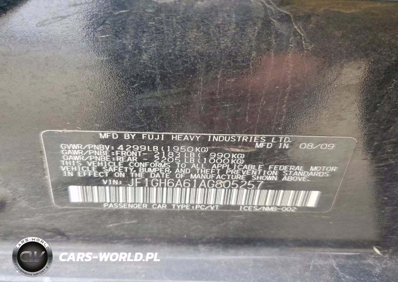 2010 Subaru Impreza 2.5I VIN:JF1GH6A61AG805257 - 13