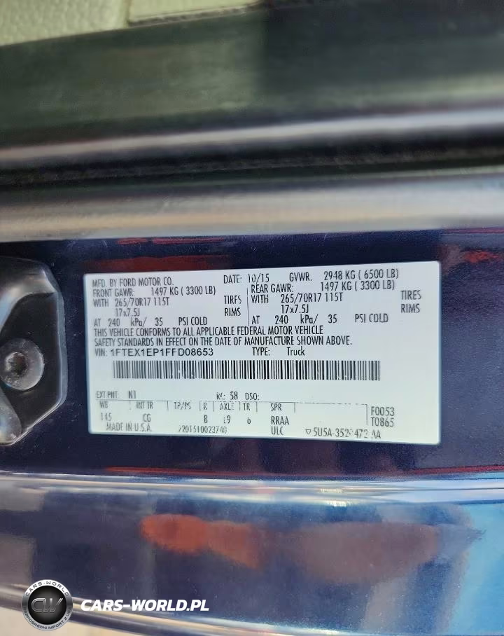 2015 Ford - Ford F150X VIN:1FTEX1EP1FFD08653 - 12