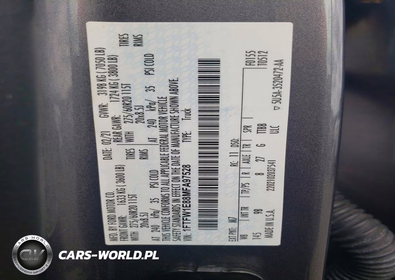 2021 Ford F150 Supercrew VIN:1FTFW1E88MFA97528 - 13