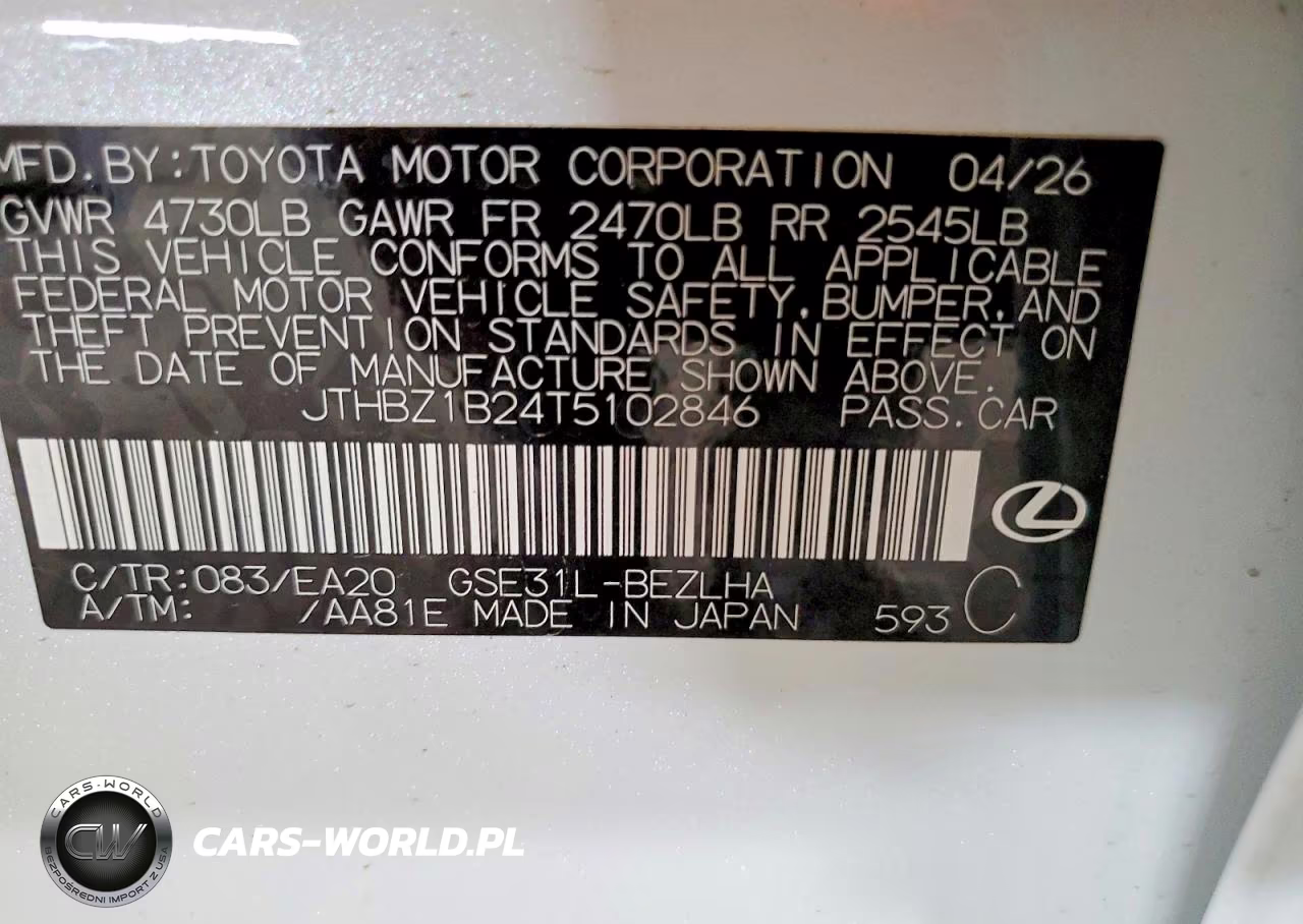 2026 Lexus Is 350 F Sport Design VIN:JTHBZ1B24T5102846 - 12