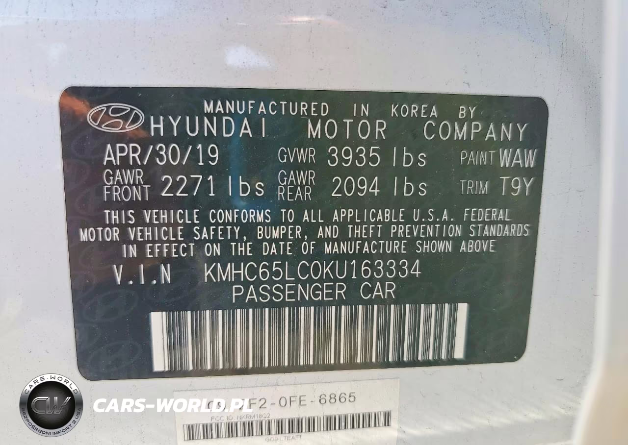 2019 Hyundai Ioniq Blue VIN:KMHC65LC0KU163334 - 13