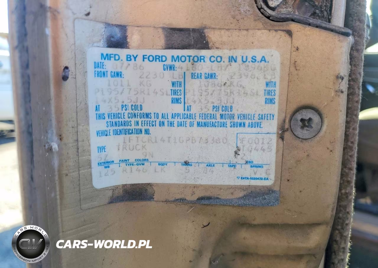 1986 Ford Ranger Super Cab VIN:1FTCR14T1GPB73380 - 12