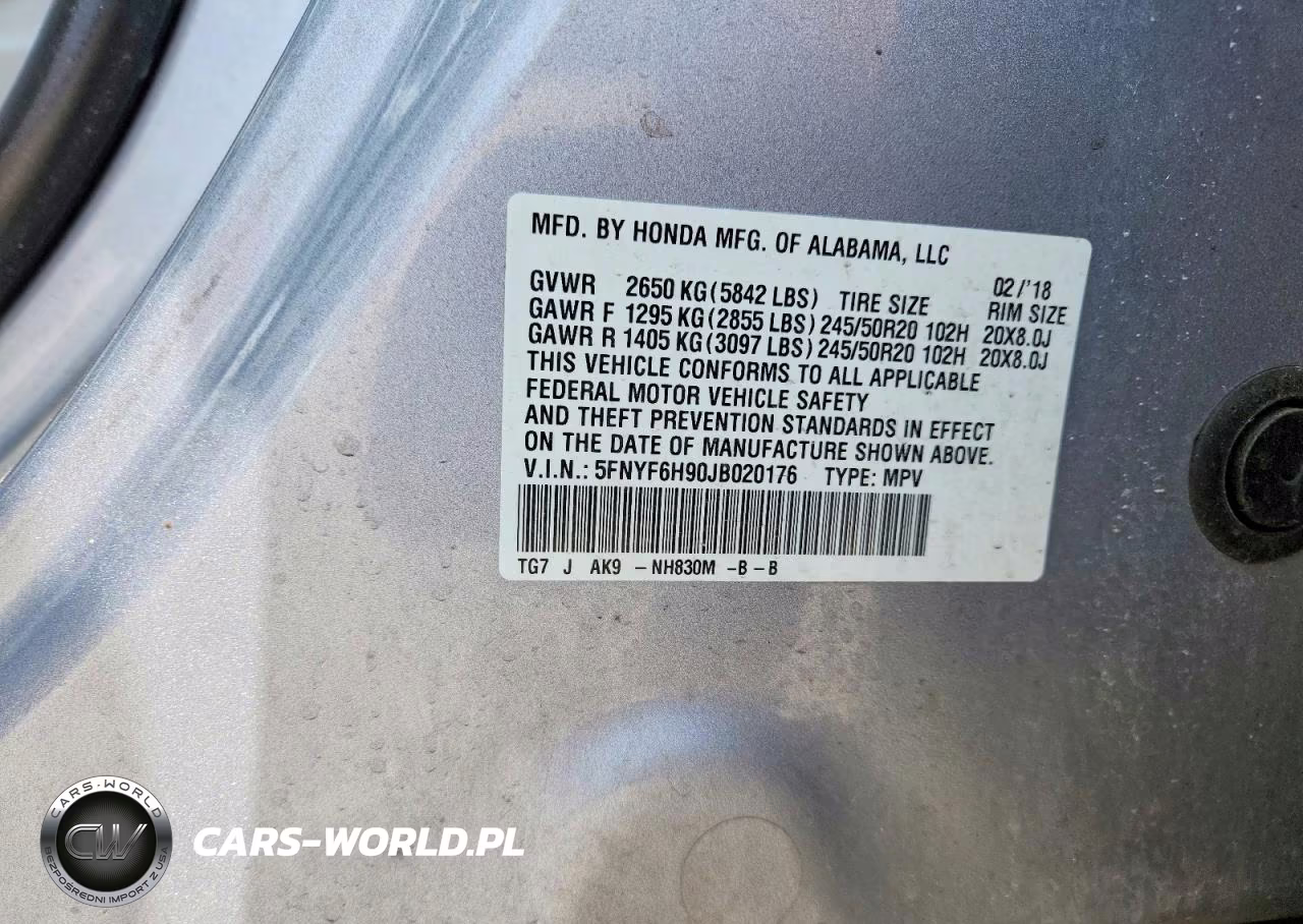 2018 Honda Pilot Touring VIN:5FNYF6H90JB020176 - 13