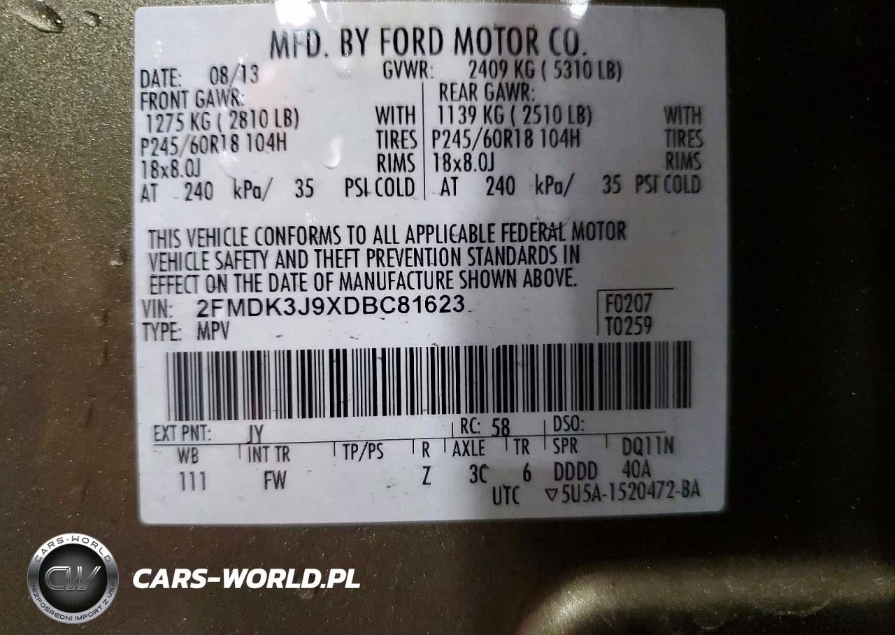 2013 Ford Edge Sel VIN:2FMDK3J9XDBC81623 - 14