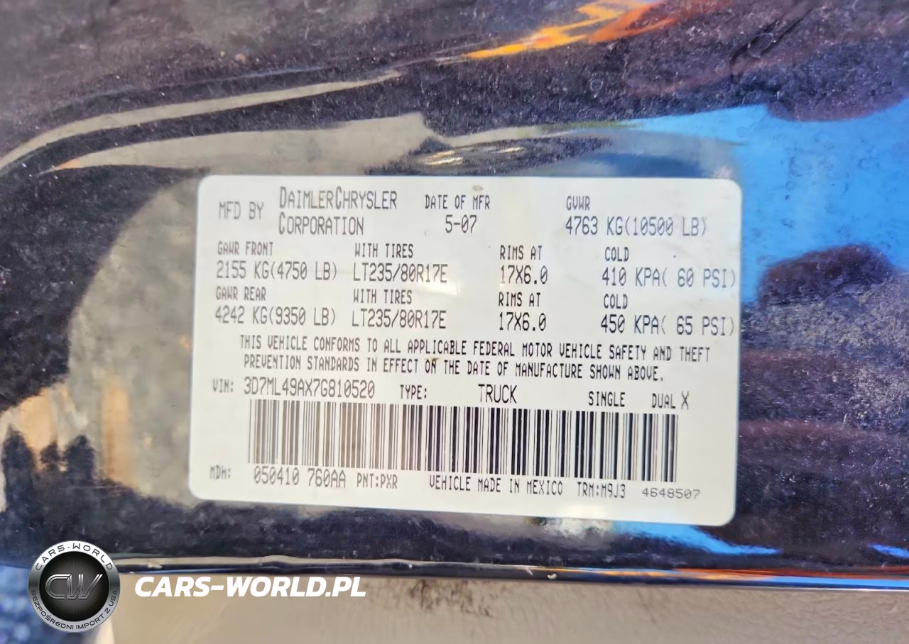 2007 Dodge Ram 3500 VIN:3D7ML49AX7G810520 - 12