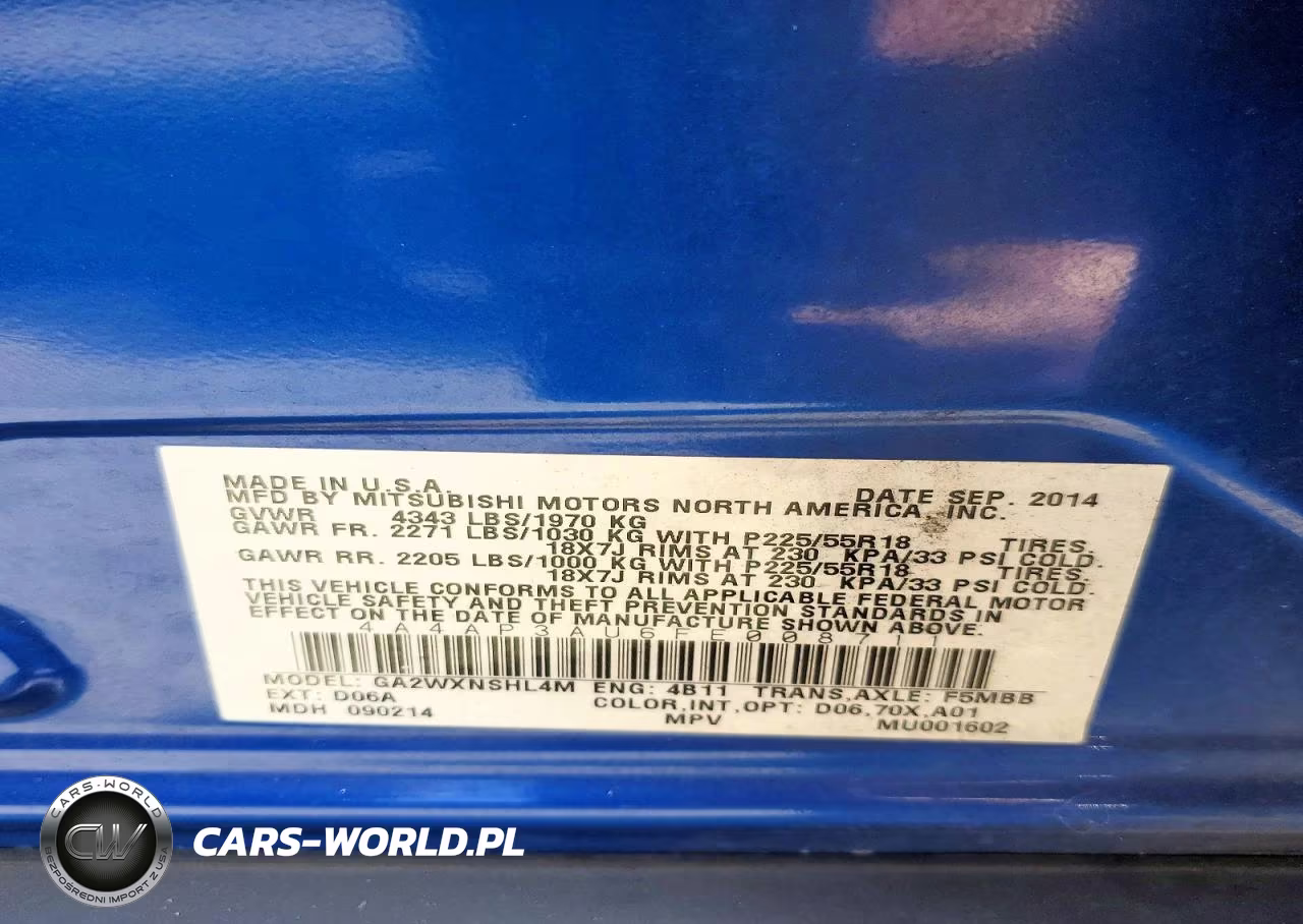 2015 Mitsubishi Outlander Sport Es VIN:4A4AP3AU6FE008711 - 13