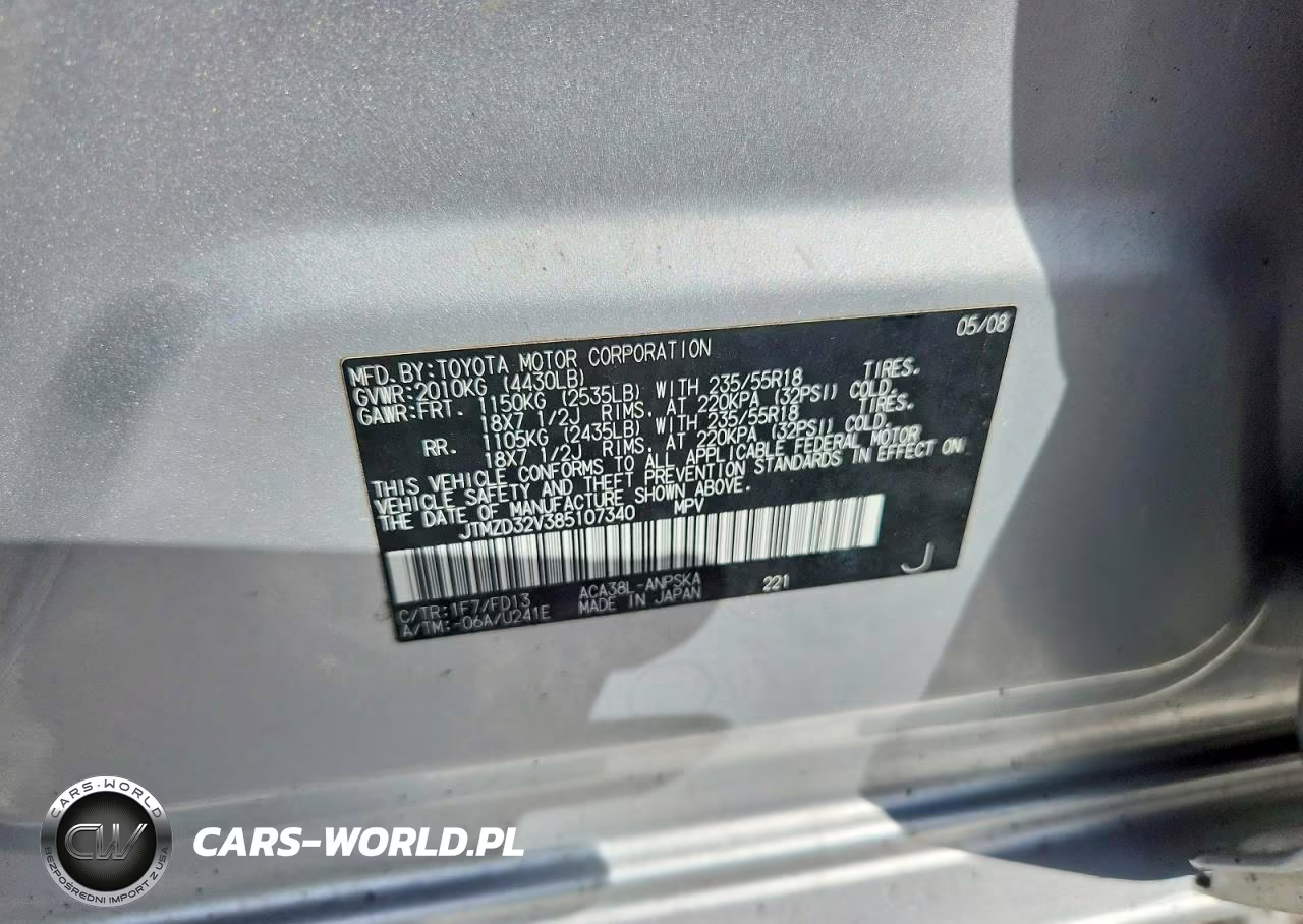2008 Toyota Rav4 Sport VIN:JTMZD32V385107340 - 13