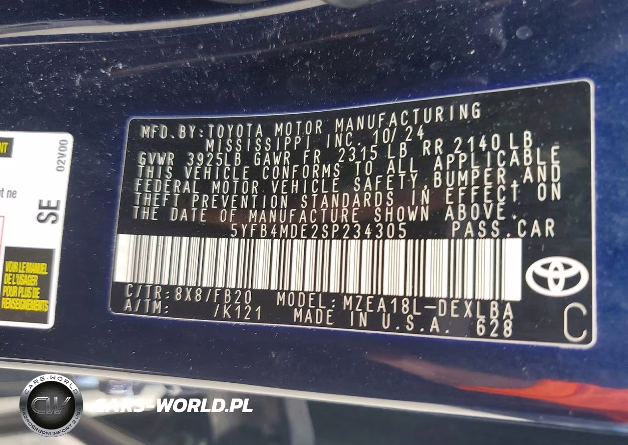 2025 Toyota Corolla Le VIN:5YFB4MDE2SP234305 - 12