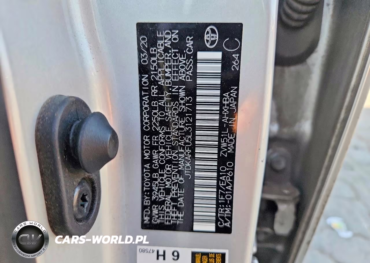 2020 Toyota Prius Xle VIN:JTDKARFU5L3121713 - 12
