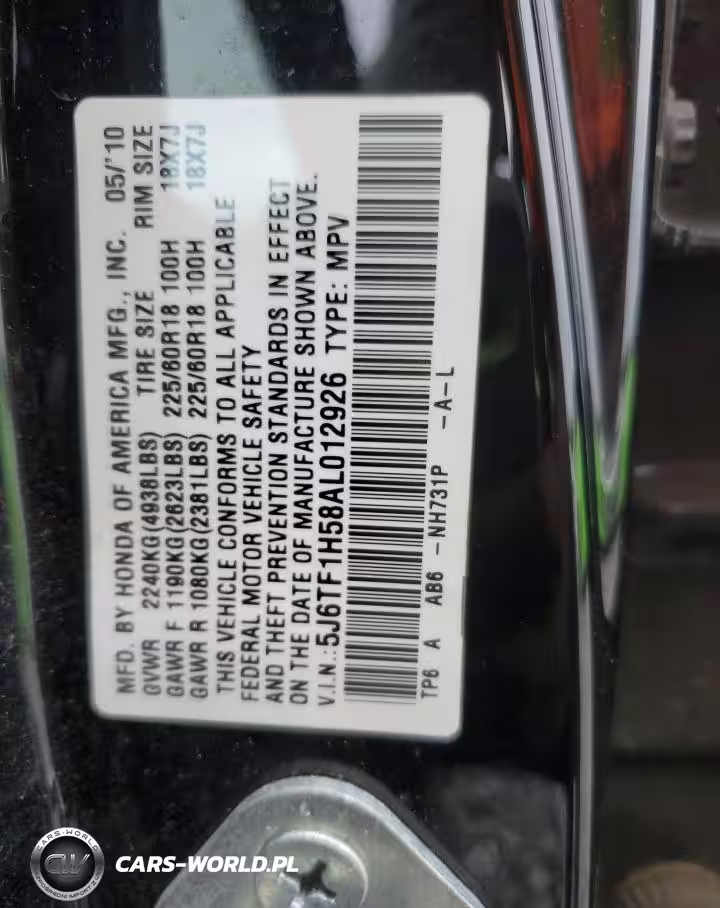 2010 Honda Accord Crosstour Exl VIN:5J6TF1H58AL012926 - 12