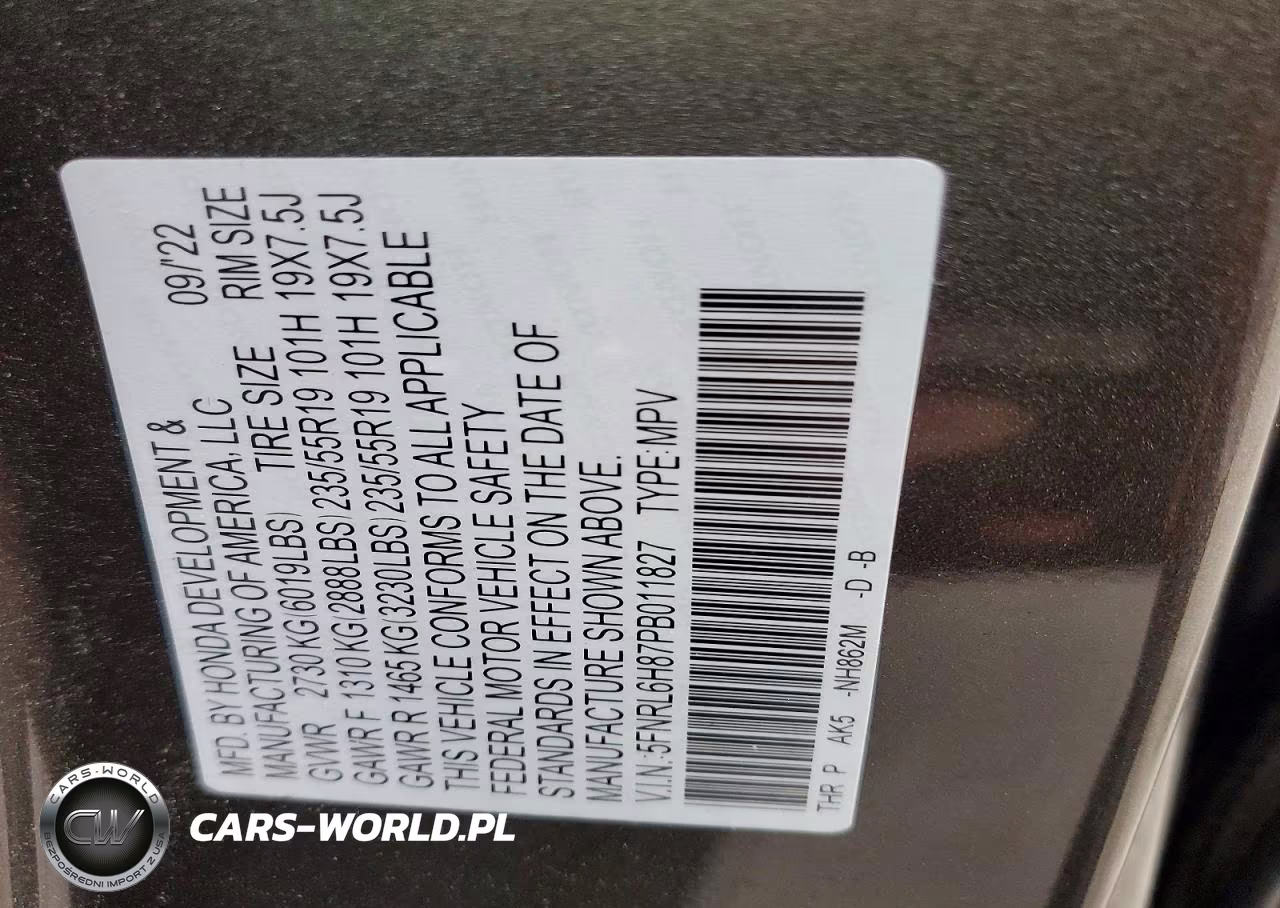 2023 Honda Odyssey Touring VIN:5FNRL6H87PB011827 - 14