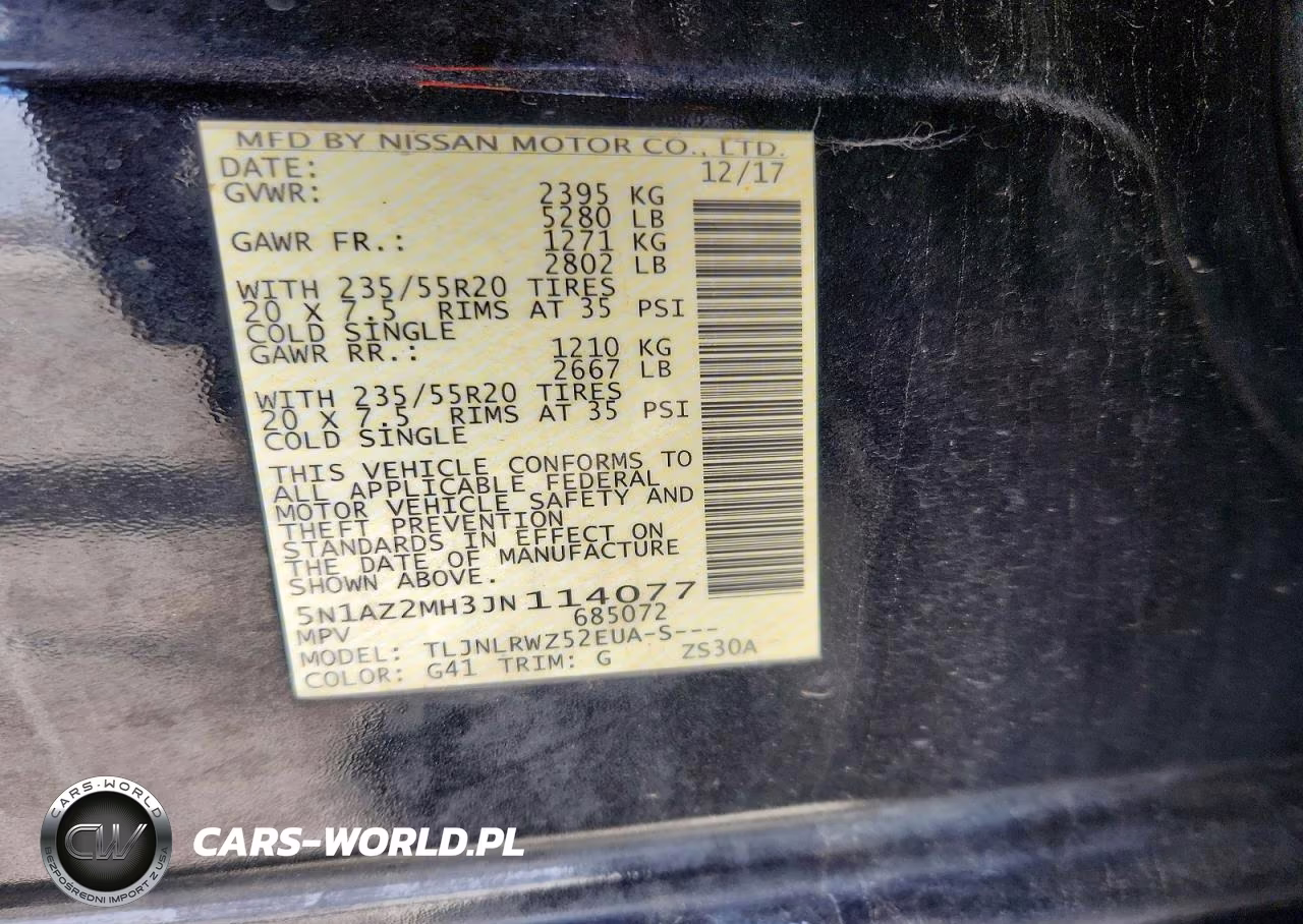 2018 Nissan Murano Sl VIN:5N1AZ2MH3JN114077 - 12