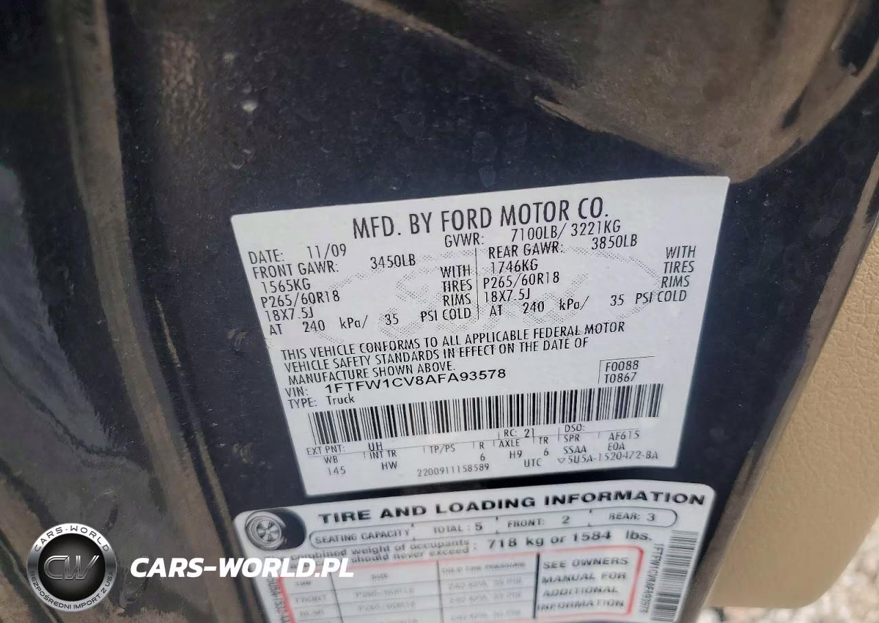 2010 Ford F150 Supercrew VIN:1FTFW1CV8AFA93578 - 12