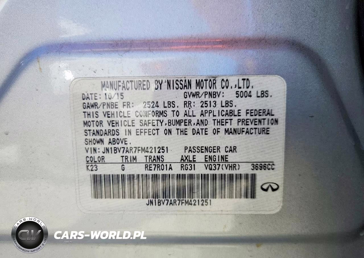 2015 Infiniti Q50 Premium VIN:JN1BV7AR7FM421251 - 12