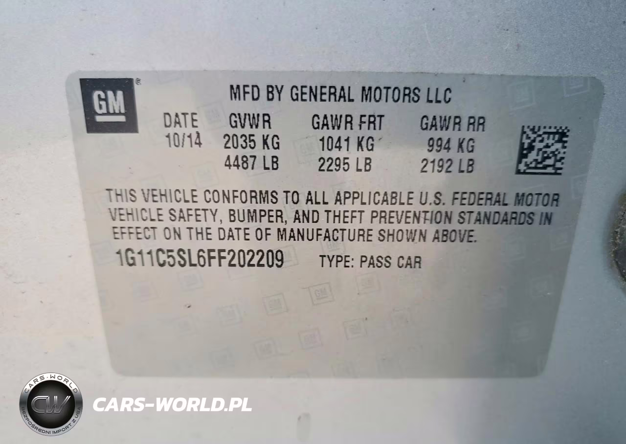2015 Chevrolet Malibu 1Lt VIN:1G11C5SL6FF202209 - 12