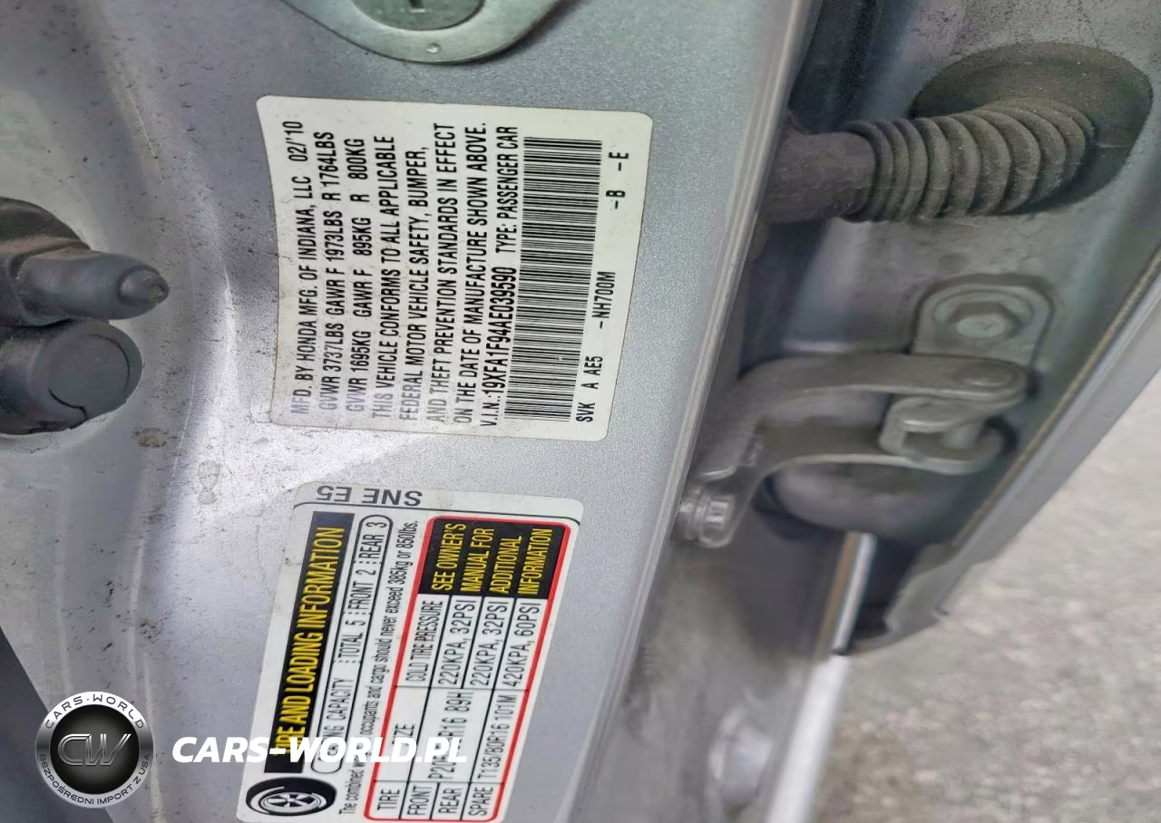 2010 Honda Civic Exl VIN:19XFA1F94AE039590 - 12
