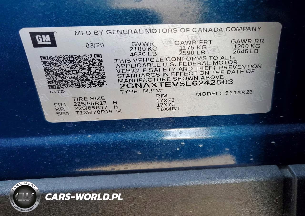 2020 CHEVROLET EQUINOX VIN:2GNAXTEV5L6242503 - 14