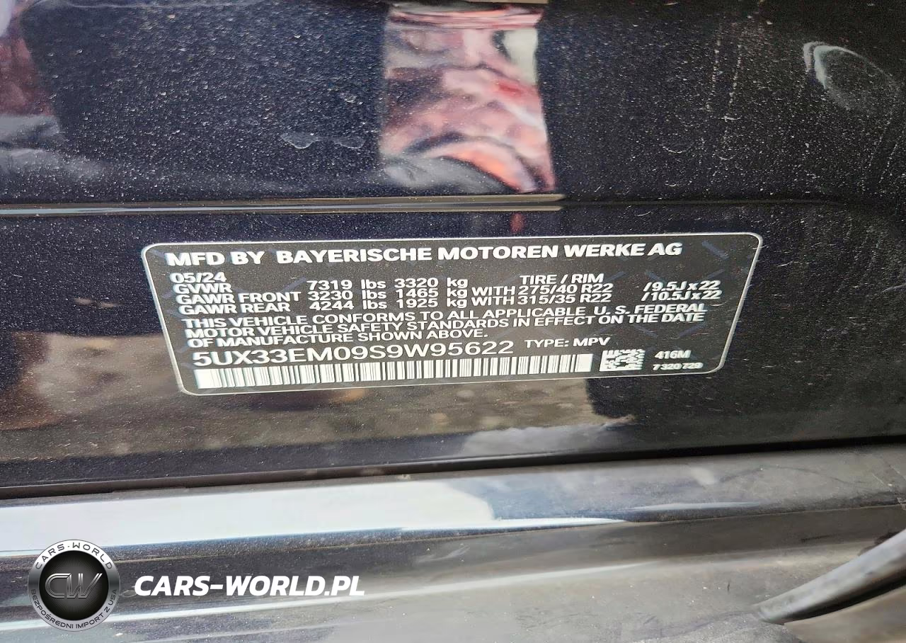 2025 BMW X7 M60I VIN:5UX33EM09S9W95622 - 12