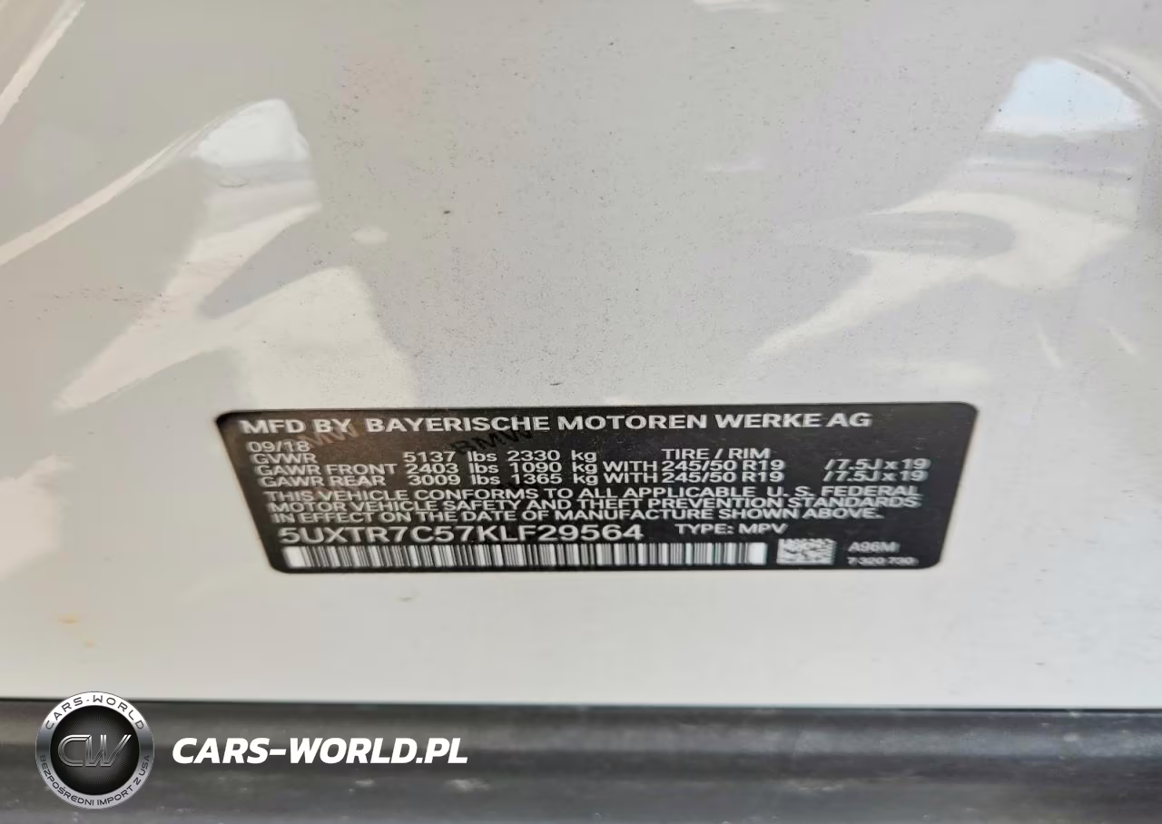 2019 BMW X3 Sdrive30I VIN:5UXTR7C57KLF29564 - 12