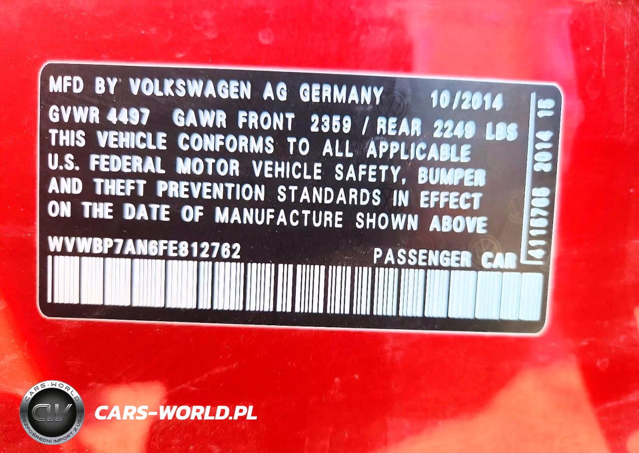 2015 Volkswagen Cc Sport VIN:WVWBP7AN6FE812762 - 12
