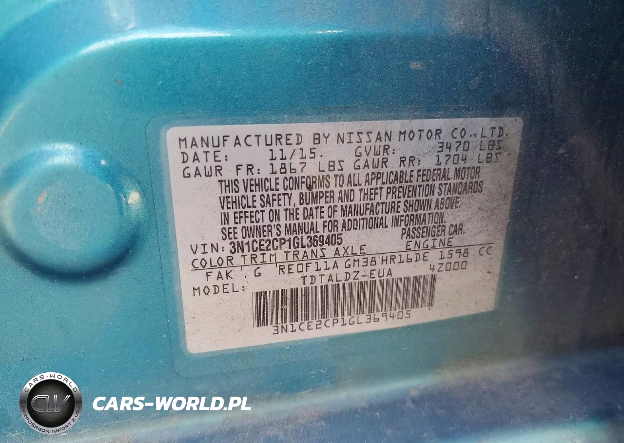 2016 Nissan Versa Note Sv VIN:3N1CE2CP1GL369405 - 12