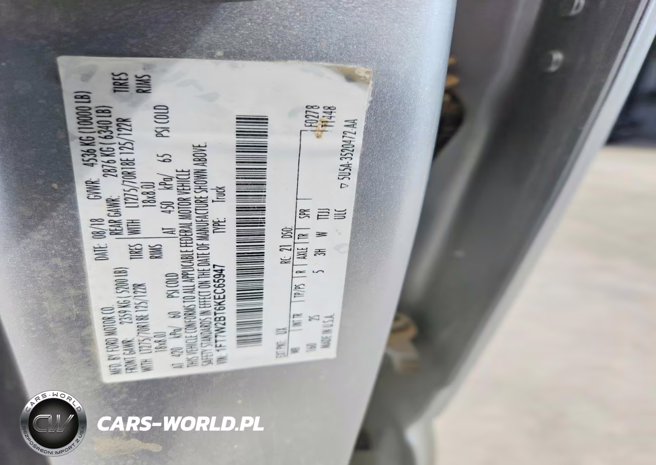 2019 Ford F250 Super Duty VIN:1FT7W2BT6KEC65947 - 12