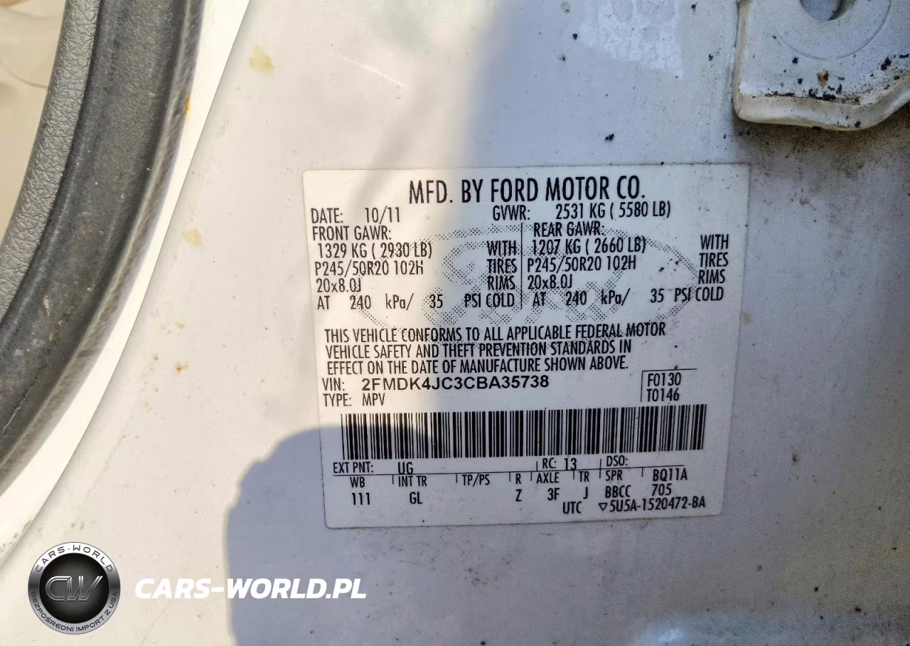 2012 Ford Edge Sel VIN:2FMDK4JC3CBA35738 - 13